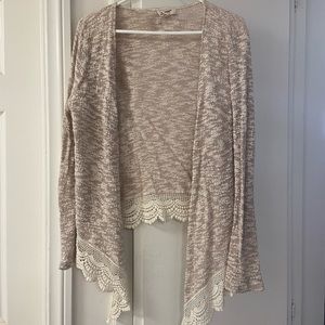 Arizona Jean Co. beige and off white long sleeve cardigan size XL